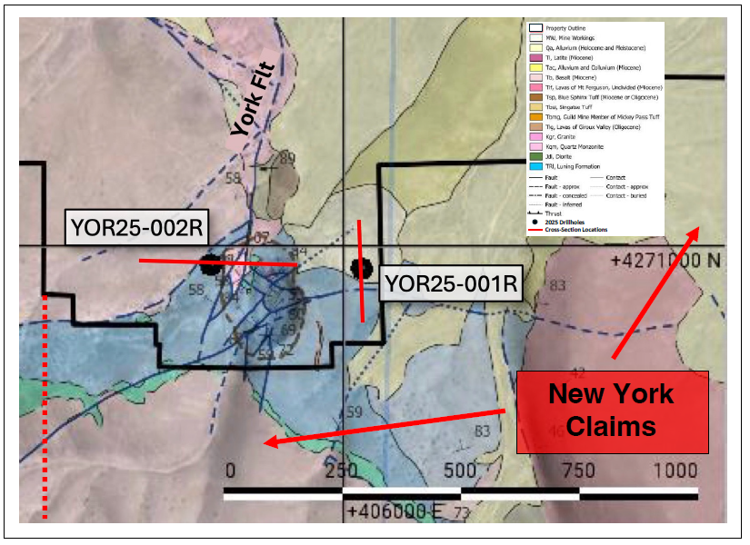York area drill hole location map
