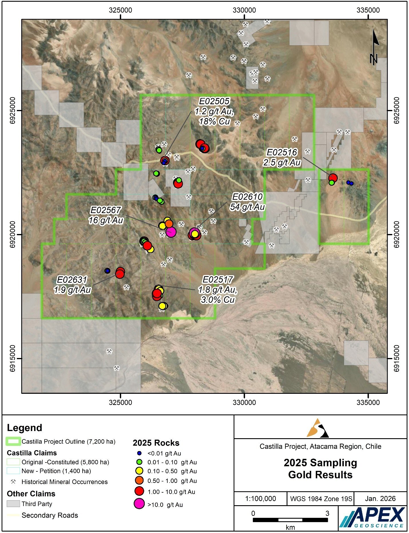 Rock Sampling - Gold (g/t)