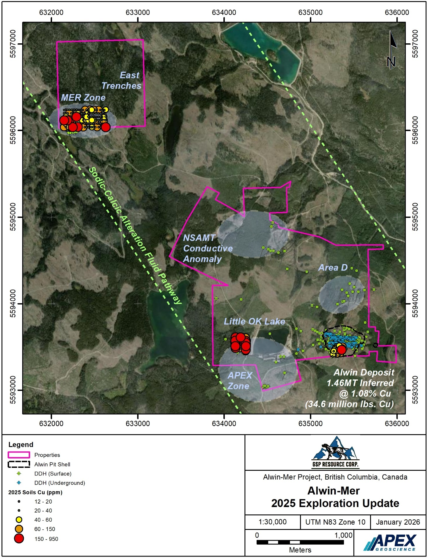 Mer and Alwin Mine Property Soils Geochemical Results