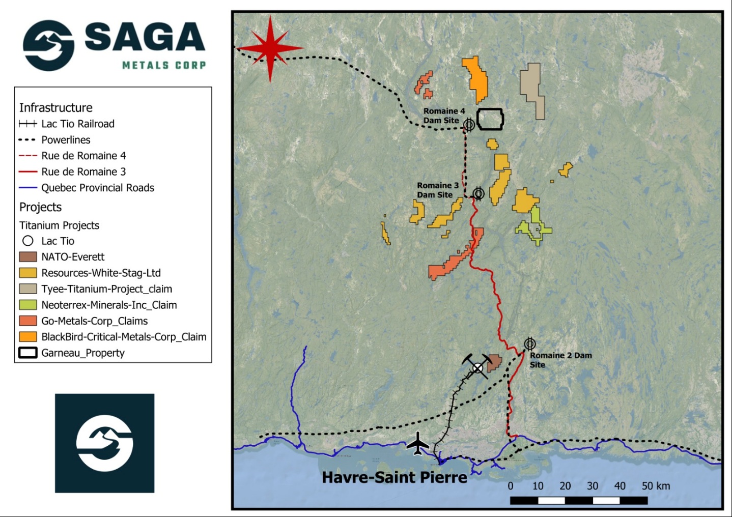 Garneau Titanium Property Location Map