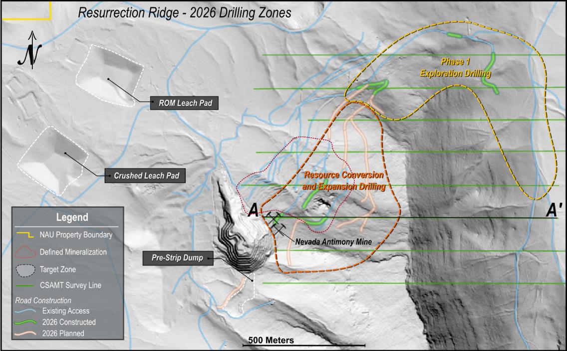 Figure 3 - Focused view of Resurrection Ridge and Bullet Zone